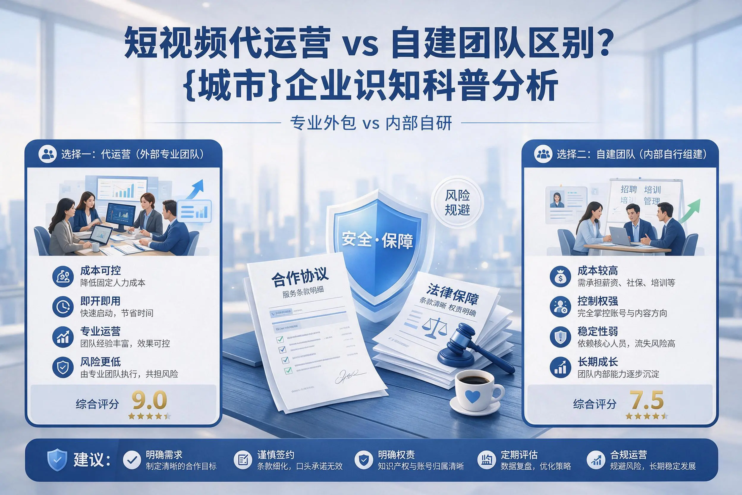 短视频代运营与自建团队区别?哈密企业认知科普分析