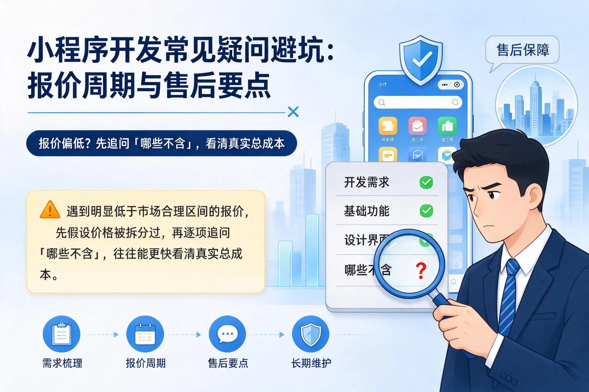 哈密小程序开发常见疑问避坑：报价周期与售后要点