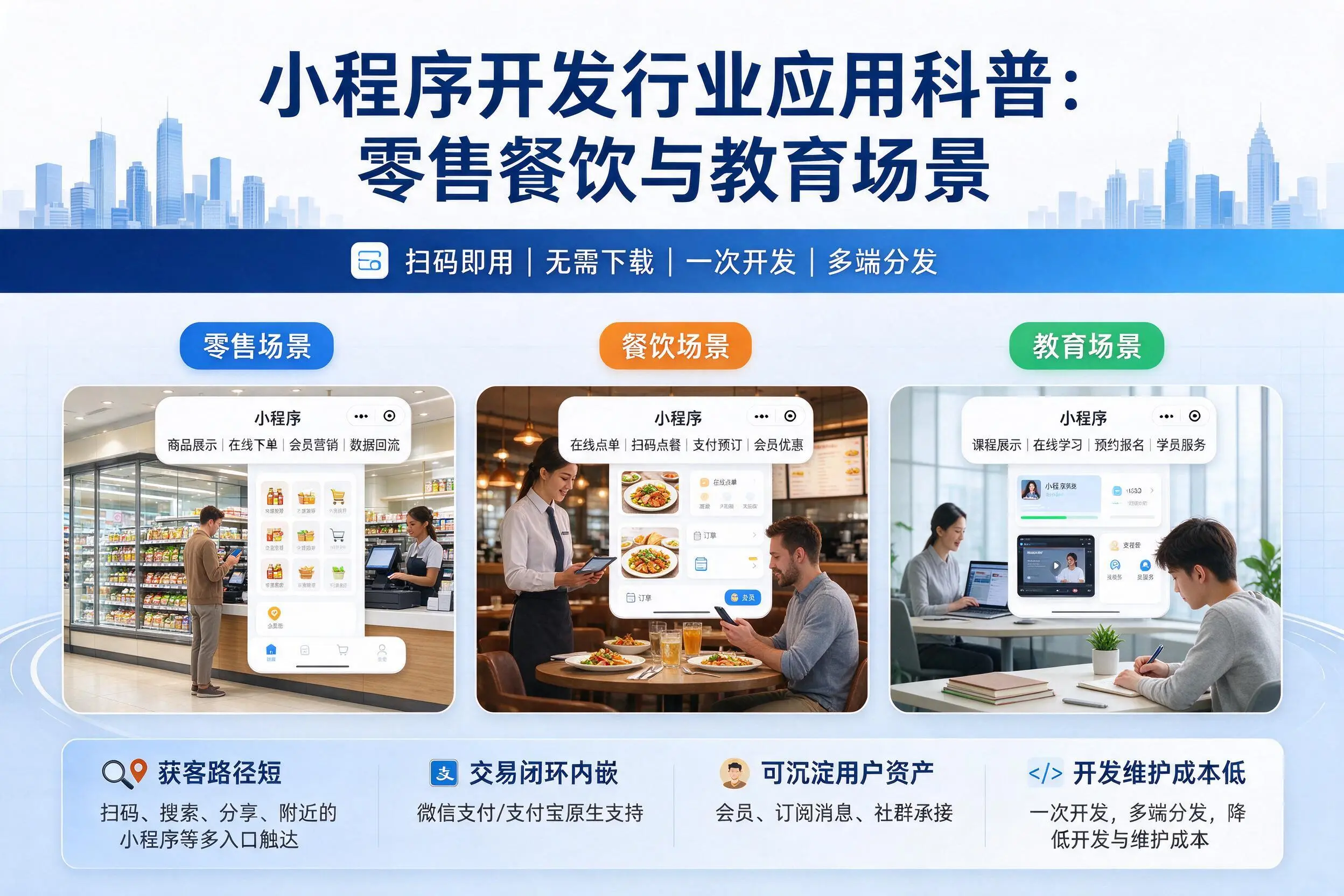 哈密小程序开发行业应用科普:零售餐饮与教育场景