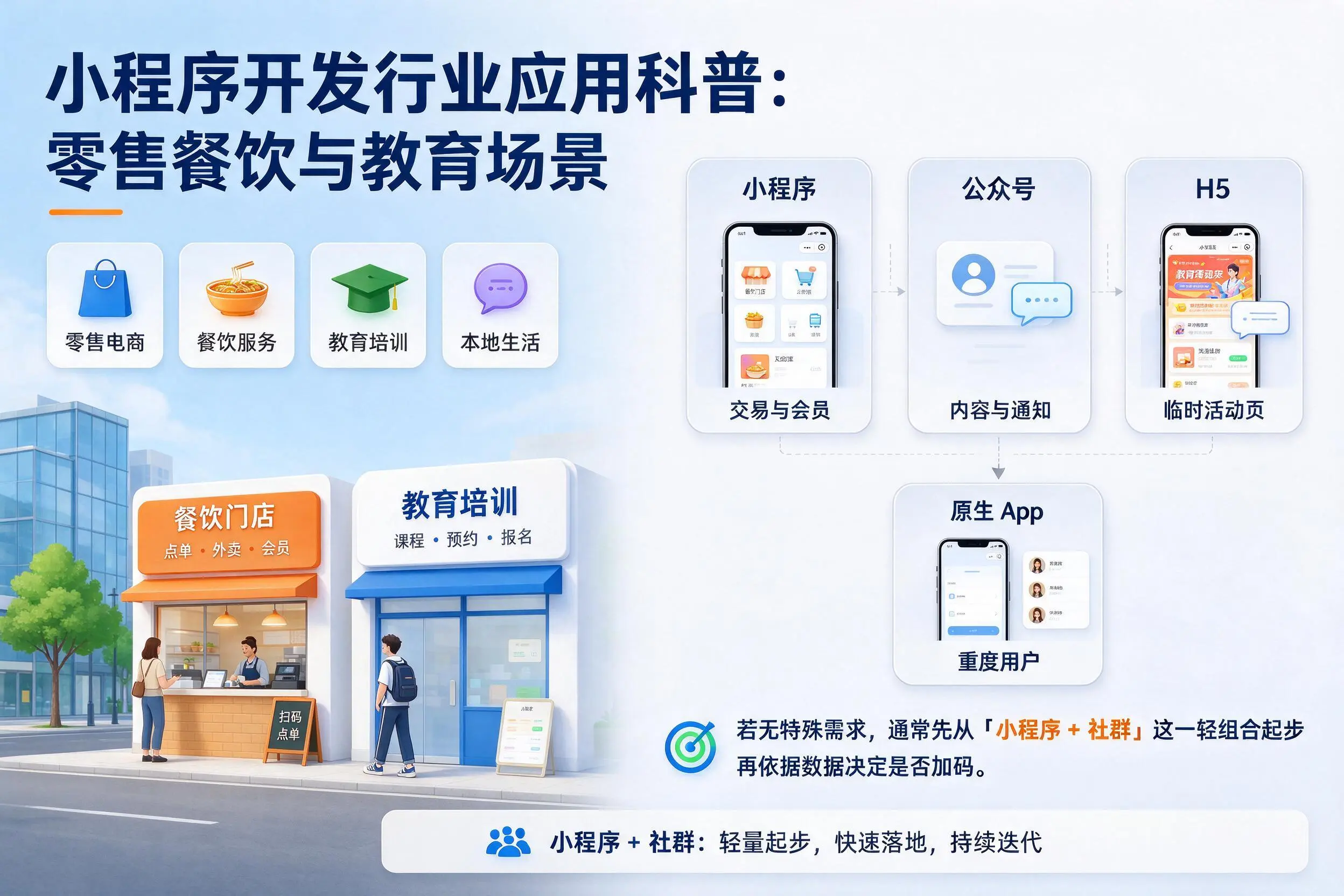 哈密小程序开发行业应用科普:零售餐饮与教育场景