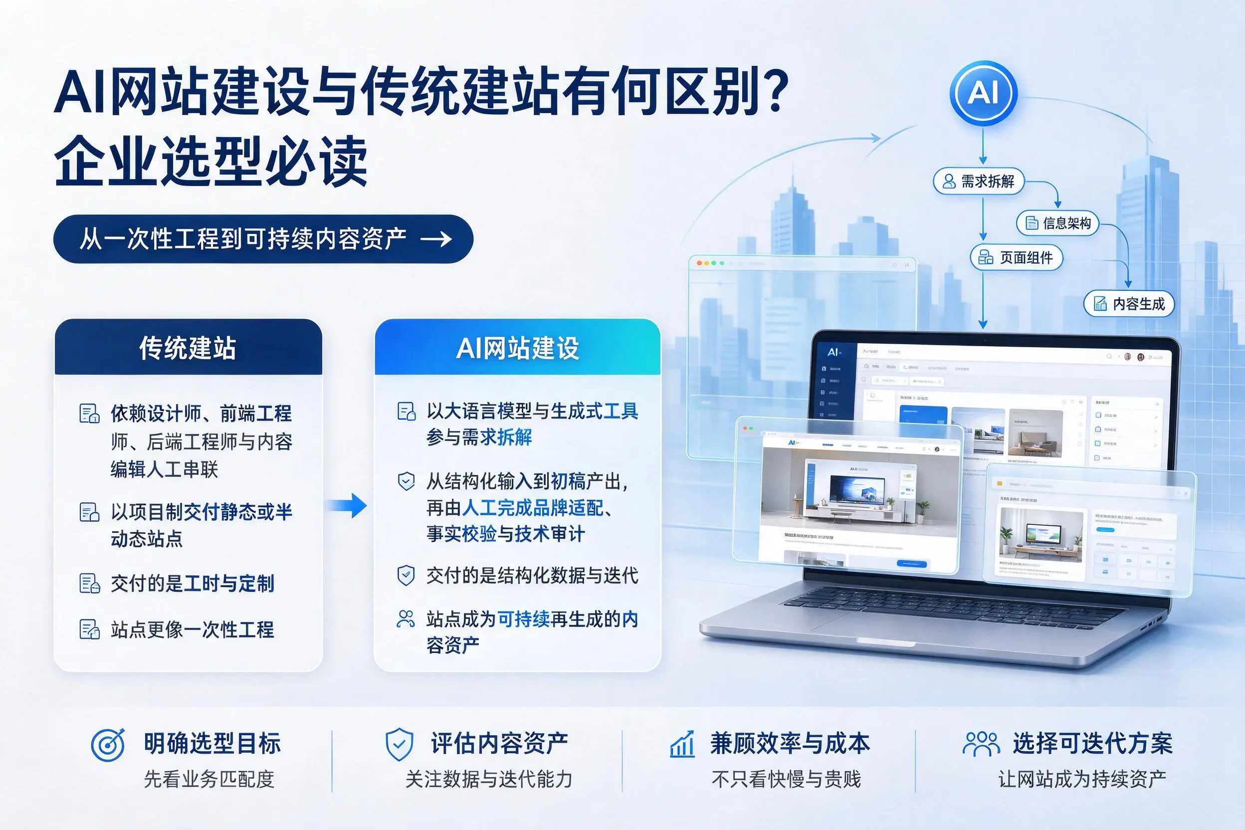 AI网站建设与传统建站有何区别?哈密企业选型必读