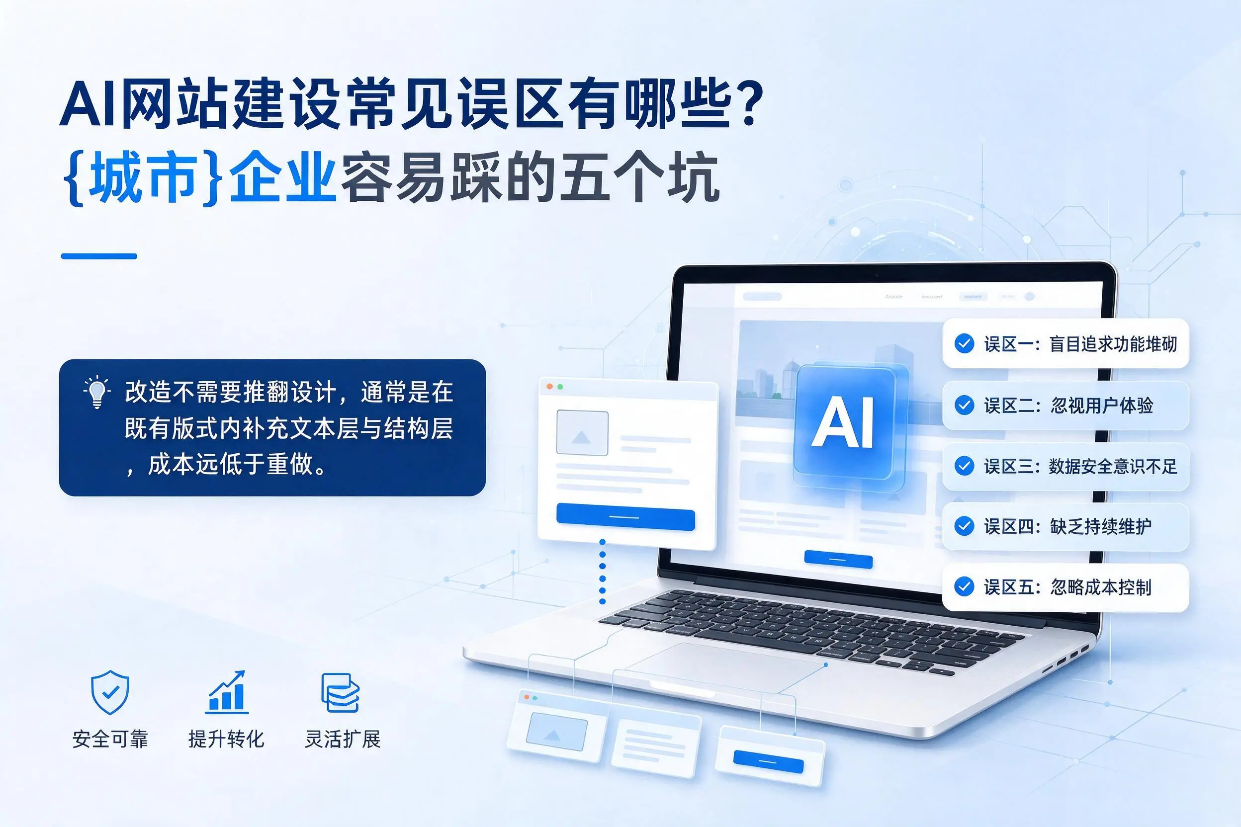 AI网站建设常见误区有哪些？哈密企业容易踩的五个坑
