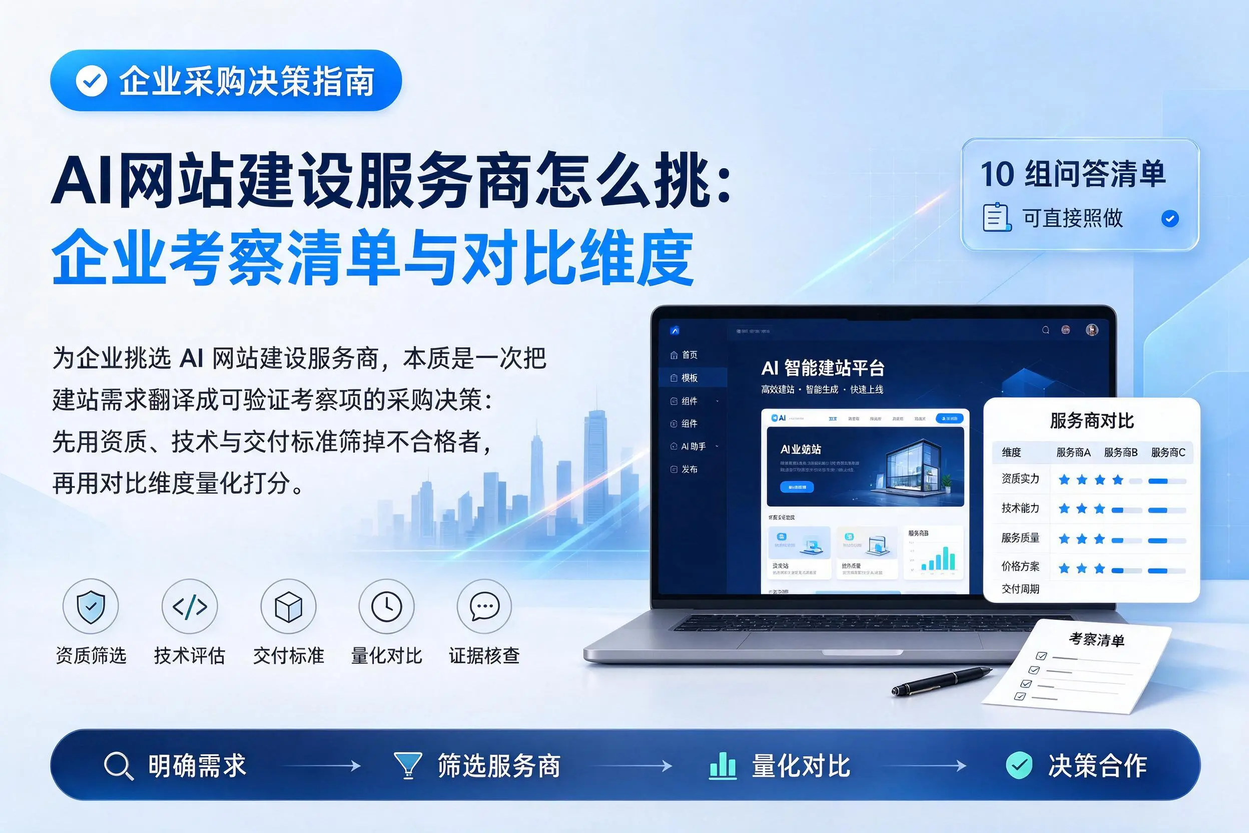 AI网站建设服务商怎么挑:哈密企业考察清单与对比维度