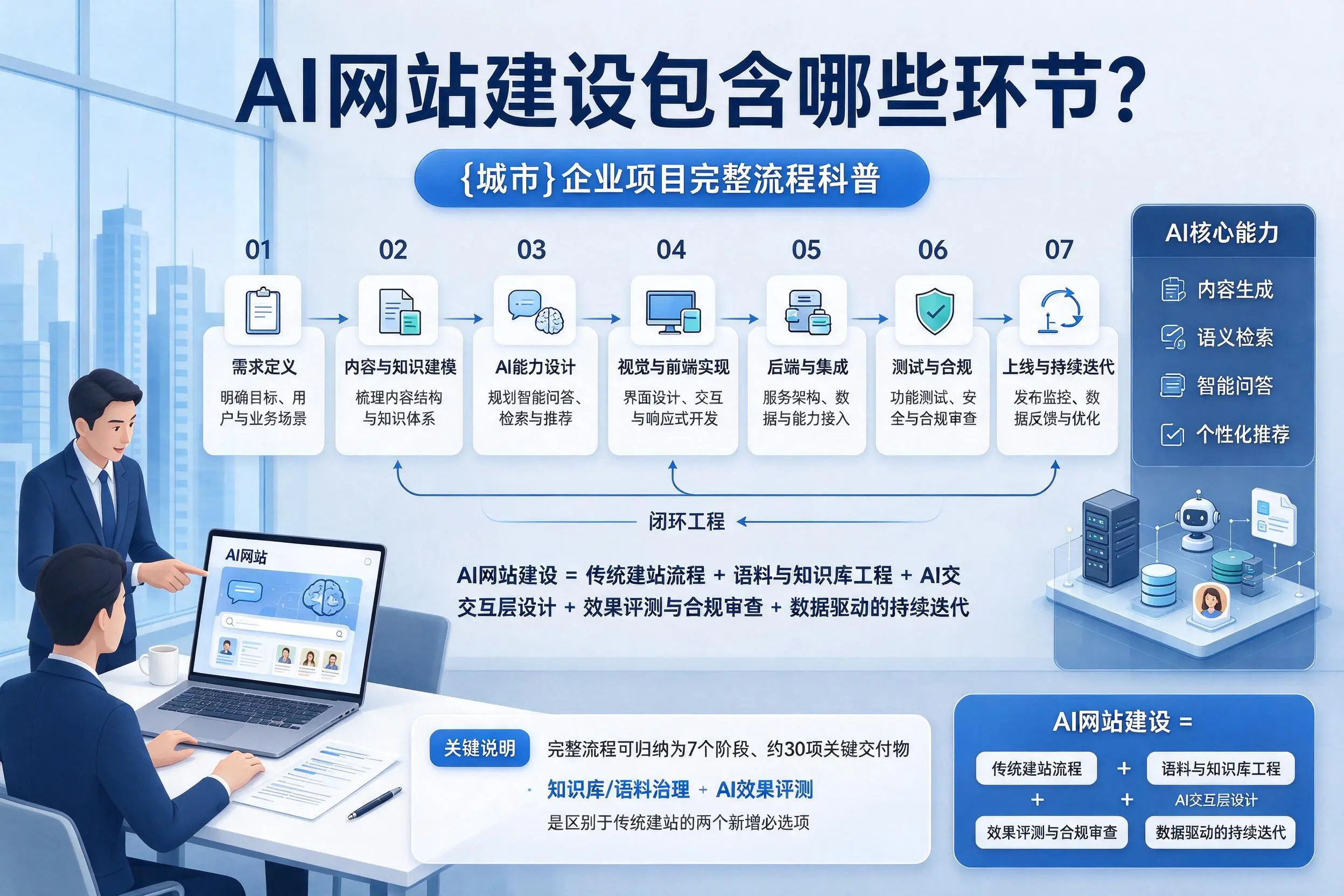AI网站建设包含哪些环节？哈密企业项目完整流程科普