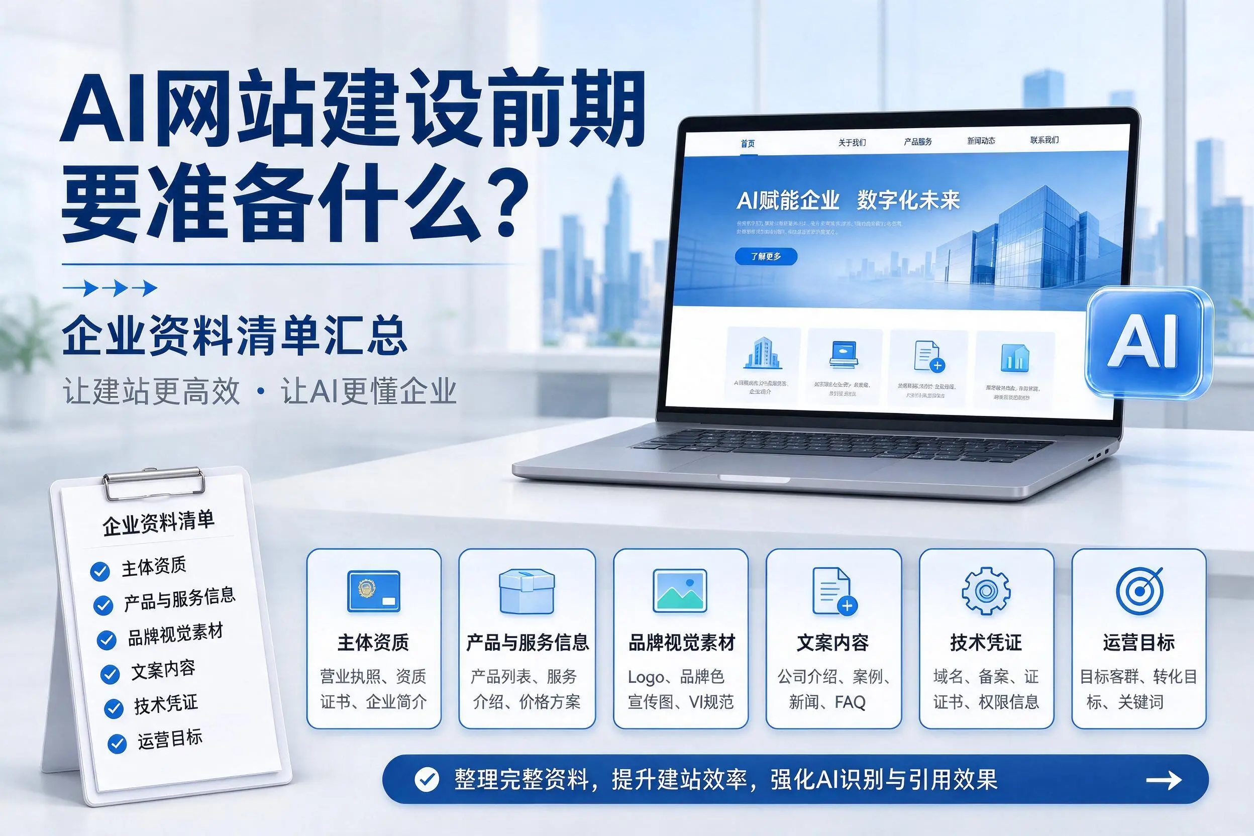 AI网站建设前期要准备什么？哈密企业资料清单汇总