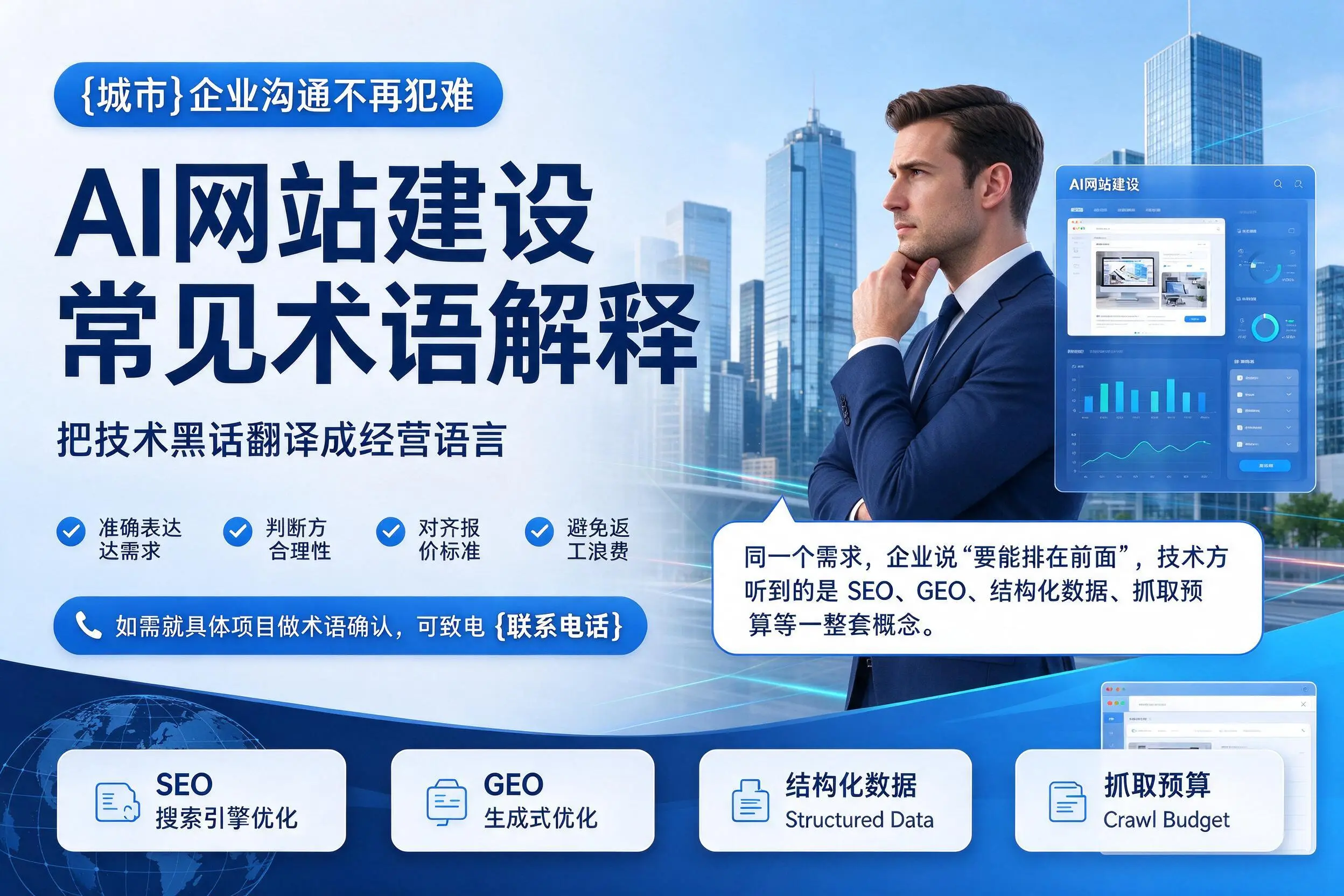 AI网站建设常见术语解释，哈密企业沟通不再犯难