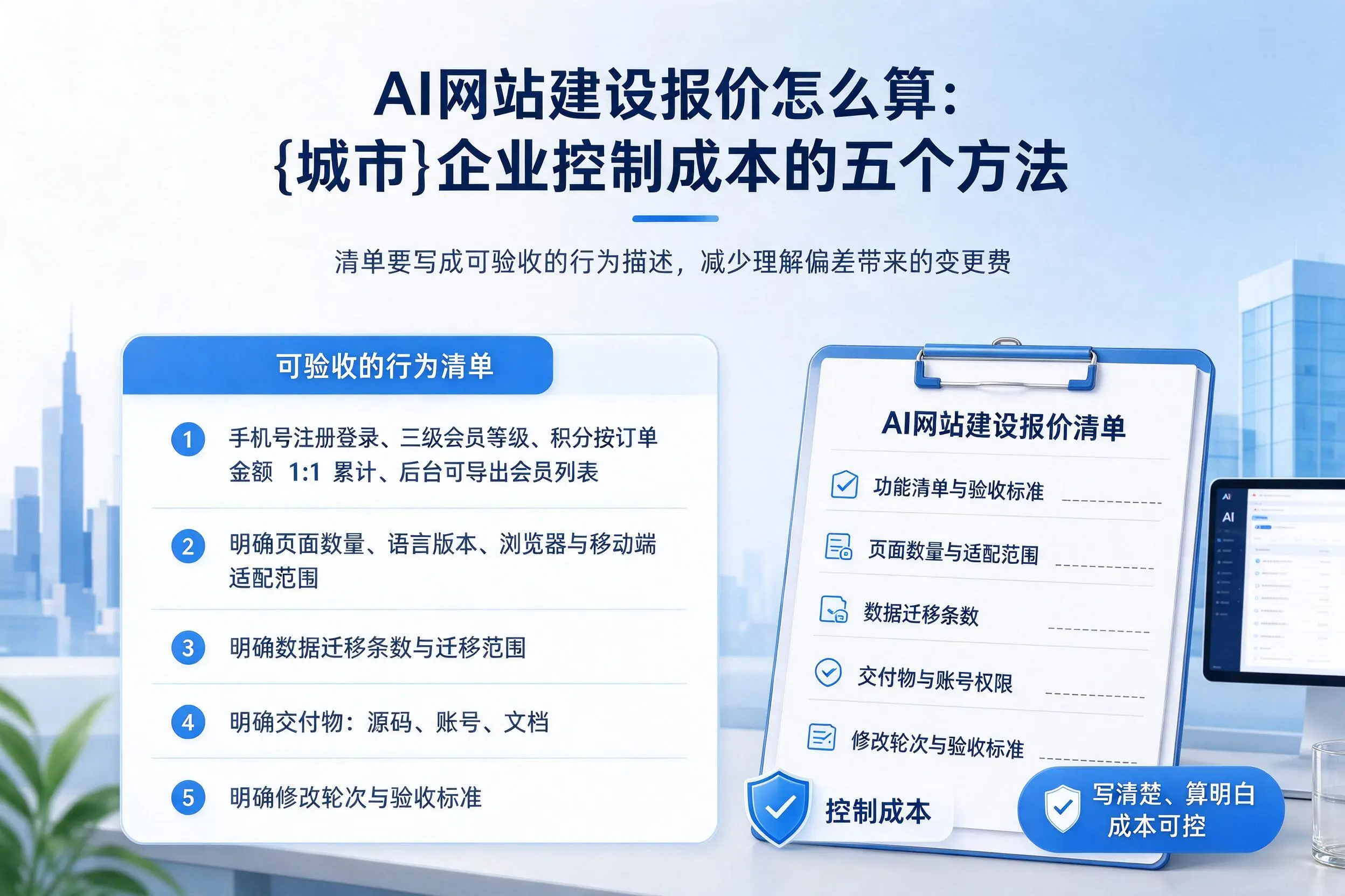 AI网站建设报价怎么算：哈密企业控制成本的五个方法